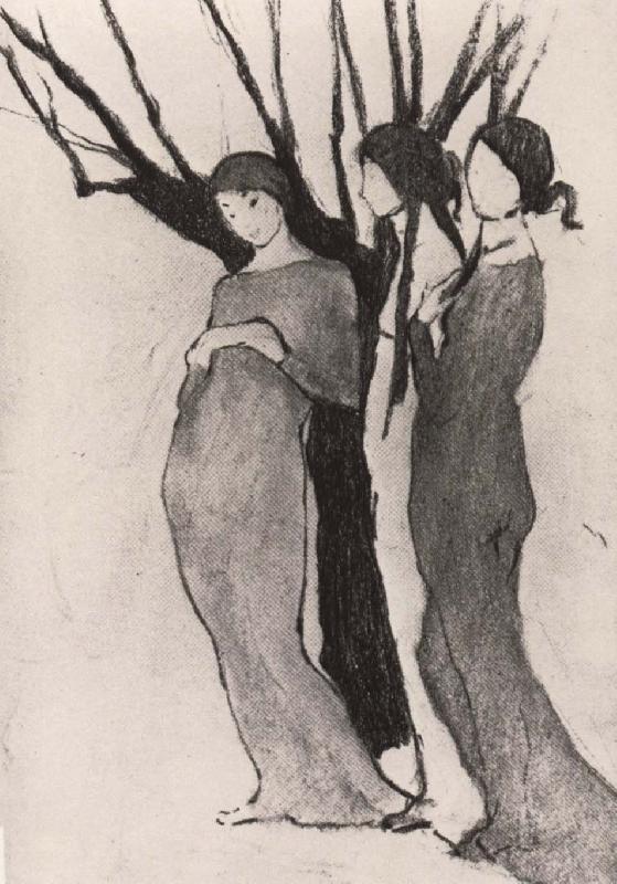 Marie Laurencin Three woman in front of tree oil painting image